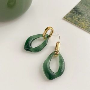 Two tone drop earrings